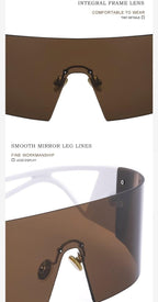 The New Sports Polarized Sunglasses UV400 Outdoor Cycling Glasses Sunglasses For Women & Men New Blue Frame Rimless Rectangle Shape  Sun Glasses For Unisex Design New Mirrored Wind Proof Sport Eyeglasses For Sunglasses Stevvex