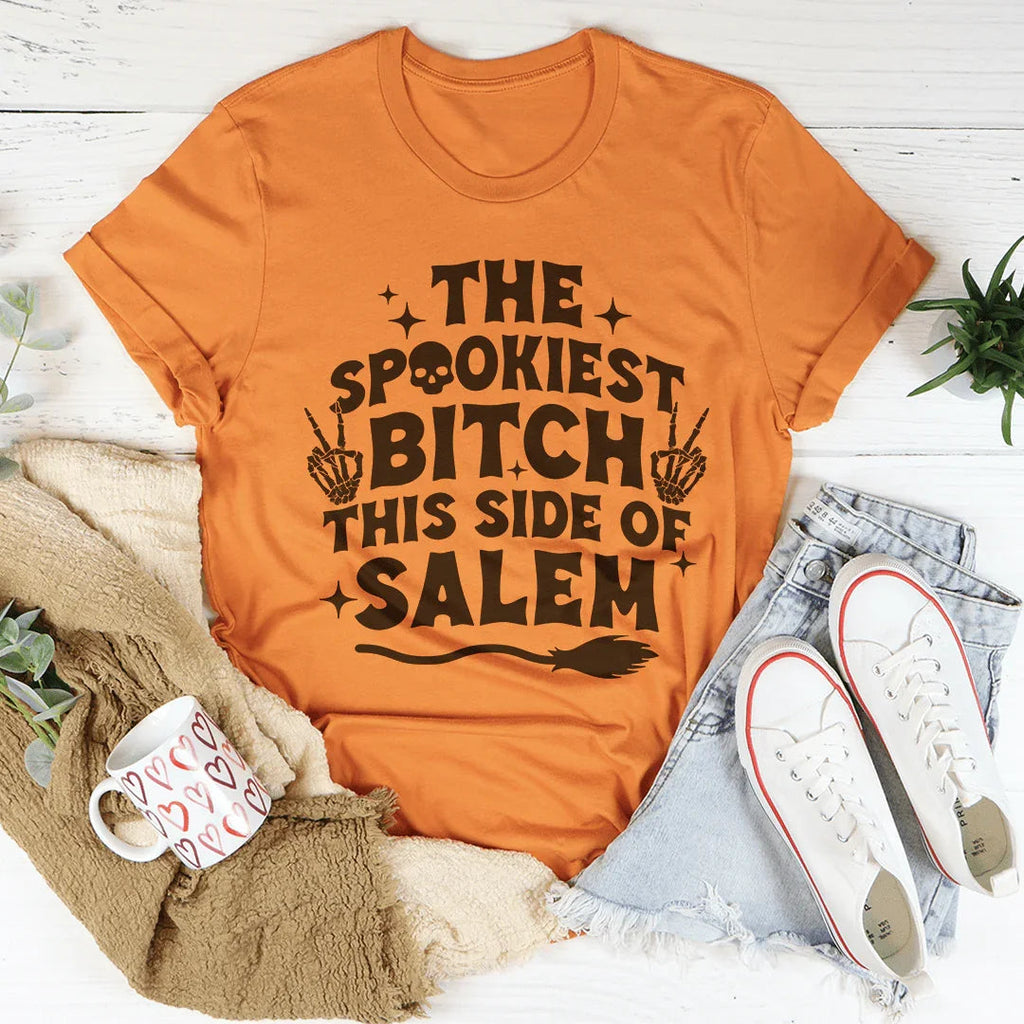 The Spookiest B-tch This Side Of Salem Tee Peachy Sunday
