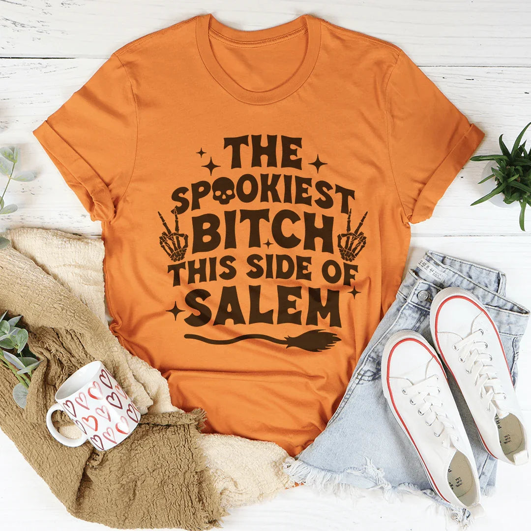 The Spookiest B-tch This Side Of Salem Tee Peachy Sunday