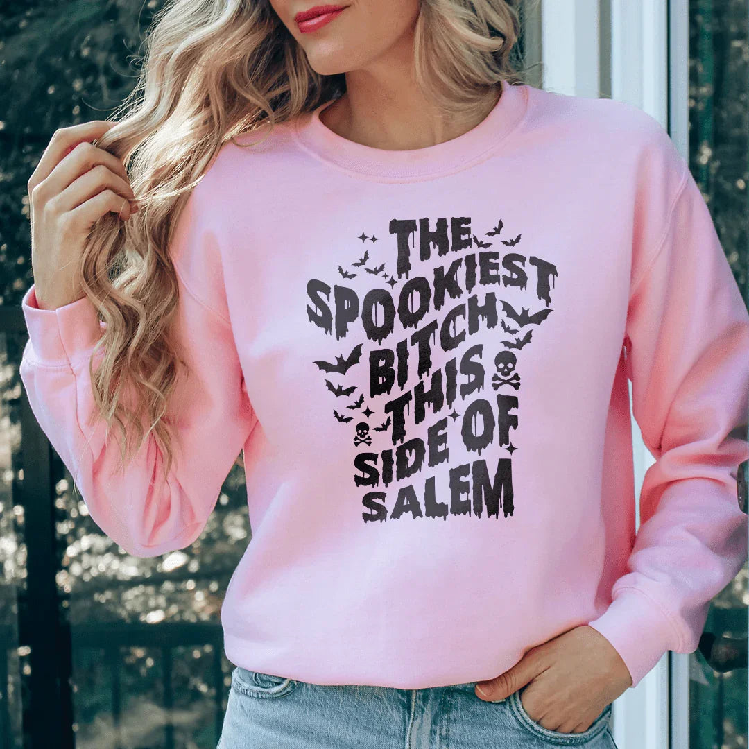 The Spookiest B* This Side Of Salem Sweatshirt Peachy Sunday