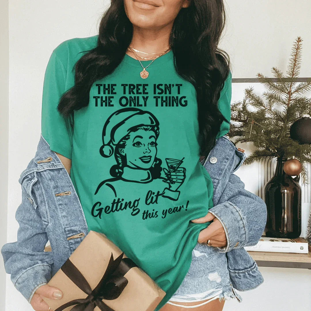 The Tree Isn't The Only One Getting Lit This Year Tee Peachy Sunday