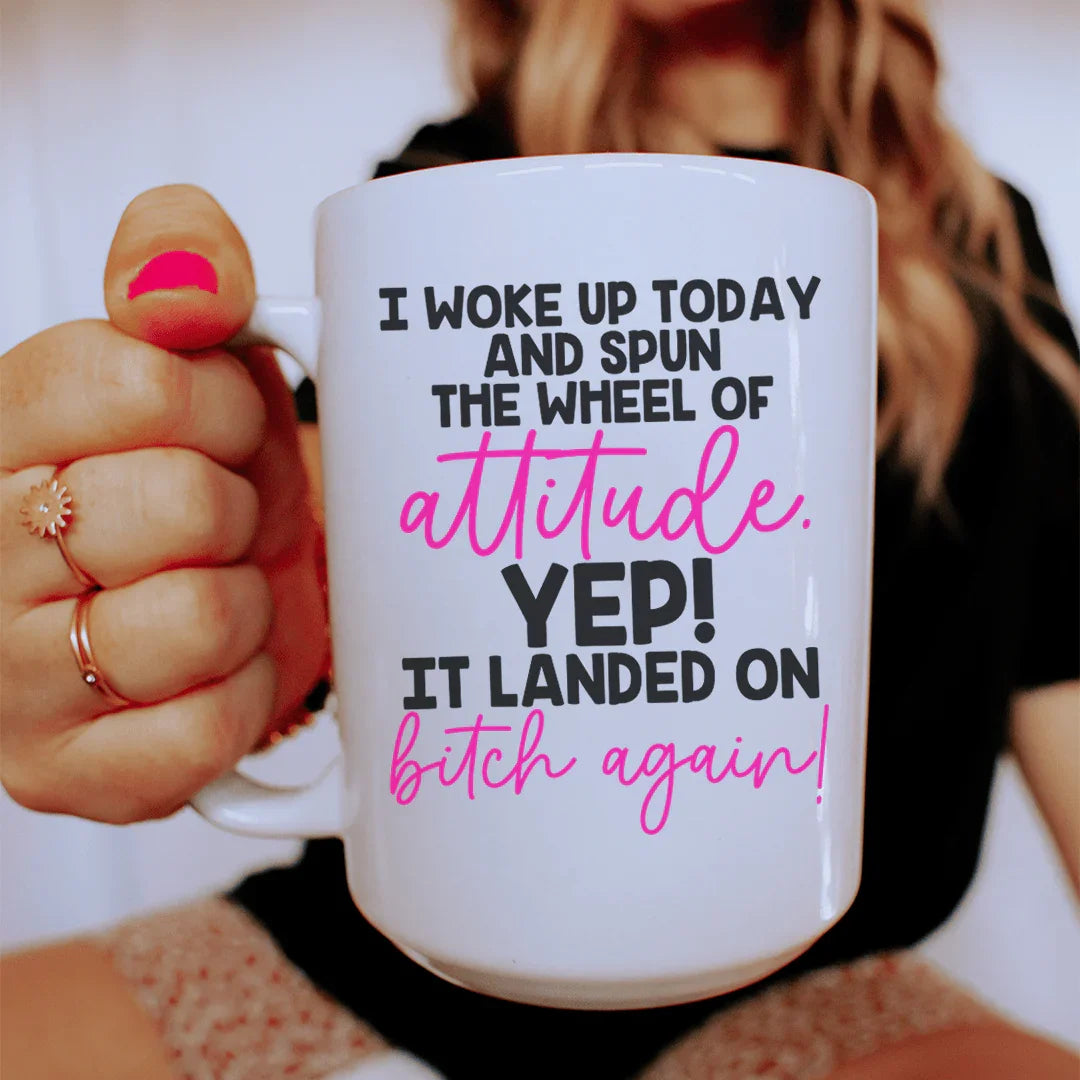 The Wheel Of Attitude Ceramic Mug 15 oz Peachy Sunday