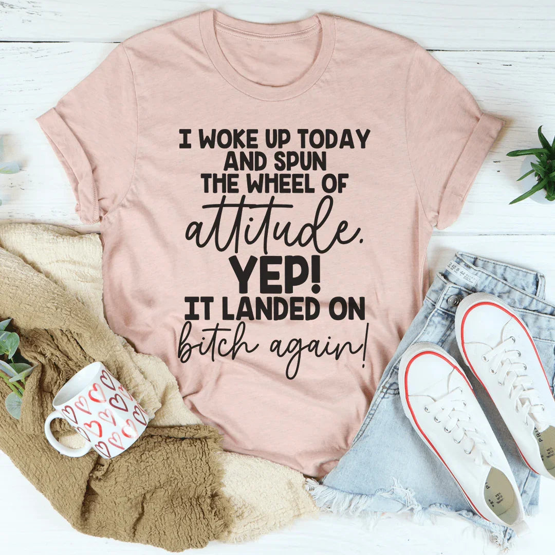The Wheel Of Attitude Tee Peachy Sunday