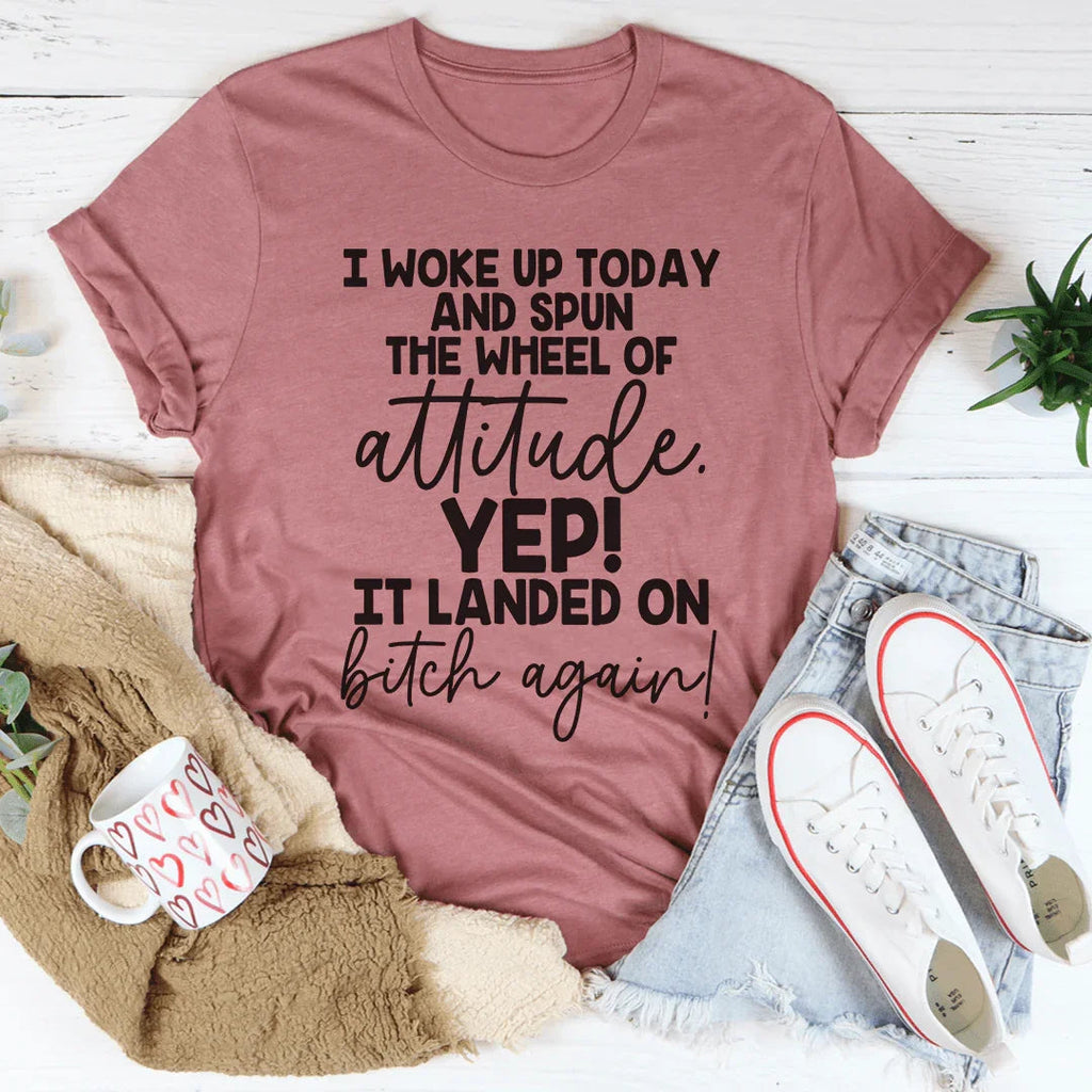 The Wheel Of Attitude Tee Peachy Sunday