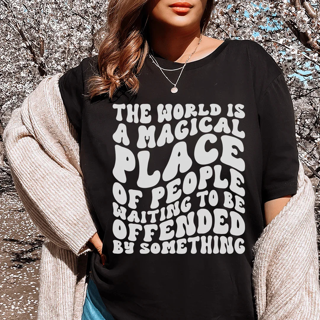 The World Is A Magical Place Of People Waiting Tee Peachy Sunday