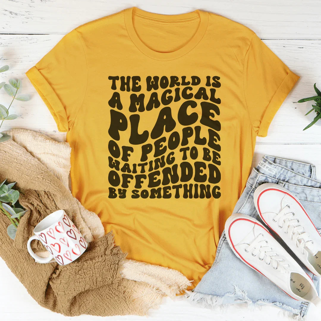 The World Is A Magical Place Of People Waiting Tee Peachy Sunday
