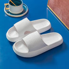Thick Platform Bathroom Home Slippers Women Fashion Soft Sole EVA Indoor Slides Woman Sandals Summer Non-slip Flip Flops Quick Drying Open Toe Super Soft Comfy Thick Sole Home House Cloud Cushion Sandals For Indoor And Outdoor Platform Shoes Stevvex