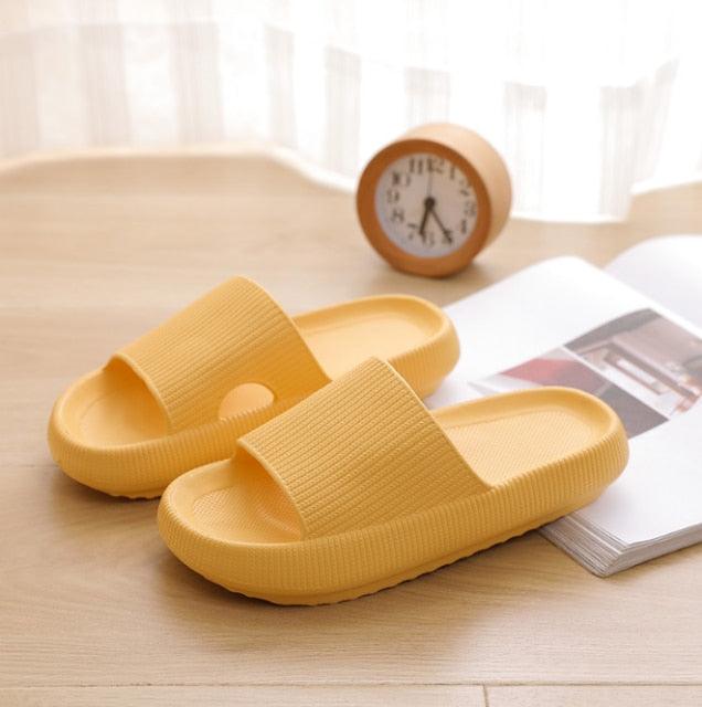 Thick Platform Bathroom Home Slippers Women Fashion Soft Sole EVA Indoor Slides Woman Sandals Summer Non-slip Flip Flops Quick Drying Open Toe Super Soft Comfy Thick Sole Home House Cloud Cushion Sandals For Indoor And Outdoor Platform Shoes Stevvex