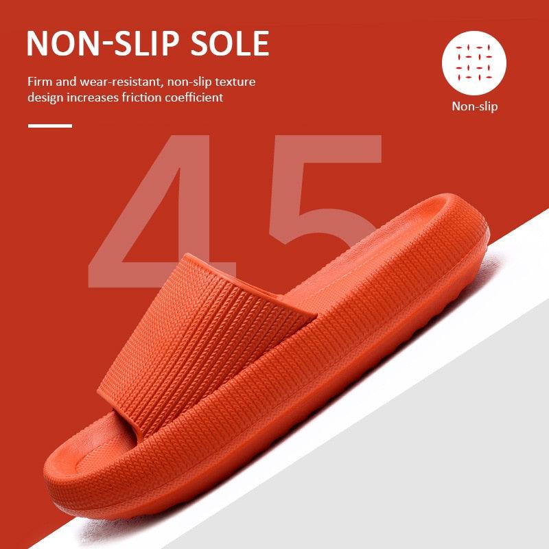 Thick Platform Bathroom Home Slippers Women Fashion Soft Sole EVA Indoor Slides Woman Sandals Summer Non-slip Flip Flops Quick Drying Open Toe Super Soft Comfy Thick Sole Home House Cloud Cushion Sandals For Indoor And Outdoor Platform Shoes Stevvex