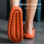 Thick Platform Bathroom Home Slippers Women Fashion Soft Sole EVA Indoor Slides Woman Sandals Summer Non-slip Flip Flops Quick Drying Open Toe Super Soft Comfy Thick Sole Home House Cloud Cushion Sandals For Indoor And Outdoor Platform Shoes Stevvex