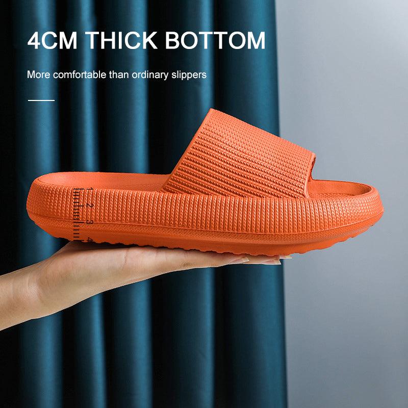 Thick Platform Bathroom Home Slippers Women Fashion Soft Sole EVA Indoor Slides Woman Sandals Summer Non-slip Flip Flops Quick Drying Open Toe Super Soft Comfy Thick Sole Home House Cloud Cushion Sandals For Indoor And Outdoor Platform Shoes Stevvex