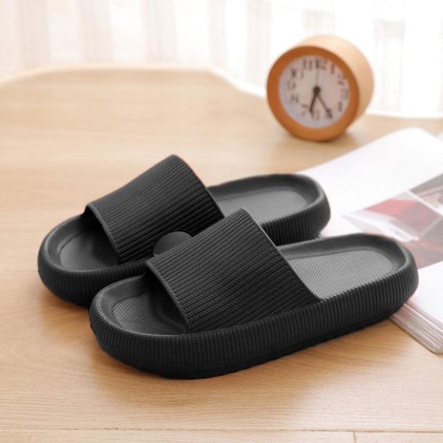 Thick Platform Bathroom Home Slippers Women Fashion Soft Sole EVA Indoor Slides Woman Sandals Summer Non-slip Flip Flops Quick Drying Open Toe Super Soft Comfy Thick Sole Home House Cloud Cushion Sandals For Indoor And Outdoor Platform Shoes Stevvex