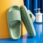 Thick Platform Bathroom Home Slippers Women Fashion Soft Sole EVA Indoor Slides Woman Sandals Summer Non-slip Flip Flops Quick Drying Open Toe Super Soft Comfy Thick Sole Home House Cloud Cushion Sandals For Indoor And Outdoor Platform Shoes Stevvex