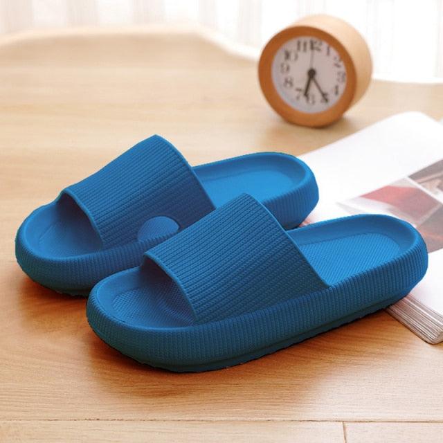 Thick Platform Bathroom Home Slippers Women Fashion Soft Sole EVA Indoor Slides Woman Sandals Summer Non-slip Flip Flops Quick Drying Open Toe Super Soft Comfy Thick Sole Home House Cloud Cushion Sandals For Indoor And Outdoor Platform Shoes Stevvex