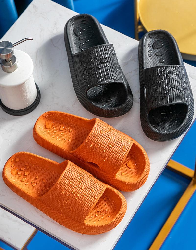 Thick Platform Bathroom Home Slippers Women Fashion Soft Sole EVA Indoor Slides Woman Sandals Summer Non-slip Flip Flops Quick Drying Open Toe Super Soft Comfy Thick Sole Home House Cloud Cushion Sandals For Indoor And Outdoor Platform Shoes Stevvex