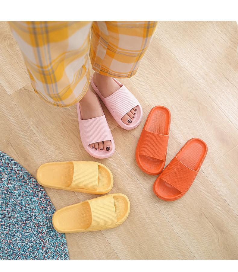Thick Platform Bathroom Home Slippers Women Fashion Soft Sole EVA Indoor Slides Woman Sandals Summer Non-slip Flip Flops Quick Drying Open Toe Super Soft Comfy Thick Sole Home House Cloud Cushion Sandals For Indoor And Outdoor Platform Shoes Stevvex