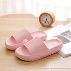 Thick Platform Bathroom Home Slippers Women Fashion Soft Sole EVA Indoor Slides Woman Sandals Summer Non-slip Flip Flops Quick Drying Open Toe Super Soft Comfy Thick Sole Home House Cloud Cushion Sandals For Indoor And Outdoor Platform Shoes Stevvex