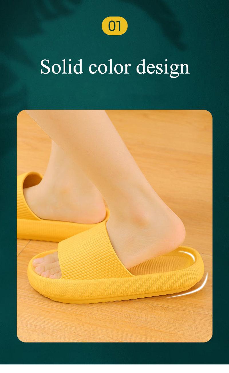 Thick Platform Bathroom Home Slippers Women Fashion Soft Sole EVA Indoor Slides Woman Sandals Summer Non-slip Flip Flops Quick Drying Open Toe Super Soft Comfy Thick Sole Home House Cloud Cushion Sandals For Indoor And Outdoor Platform Shoes Stevvex