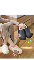 Thick Platform Winter Women Waterproof Non-Slip Home Rubber Slippers Warm Indoor Fur Cotton Women's Cozy Memory Foam Closed Back Slippers Wool-Like Blend Cotton House Shoes Stevvex