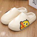 Thick Platform Winter Women Waterproof Non-Slip Home Rubber Slippers Warm Indoor Fur Cotton Women's Cozy Memory Foam Closed Back Slippers Wool-Like Blend Cotton House Shoes Stevvex