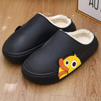 Thick Platform Winter Women Waterproof Non-Slip Home Rubber Slippers Warm Indoor Fur Cotton Women's Cozy Memory Foam Closed Back Slippers Wool-Like Blend Cotton House Shoes Stevvex