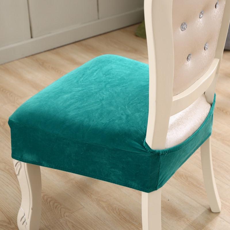 Thick Velvet Seat Cover Chair Slipcovers For Dining Room Chair Protector Chair Cover Elastic Solid Stretch Chair Cover Dining Room Chair Seat Covers Stretch Chair Seat Cushion Slipcovers Furniture Protector Stevvex