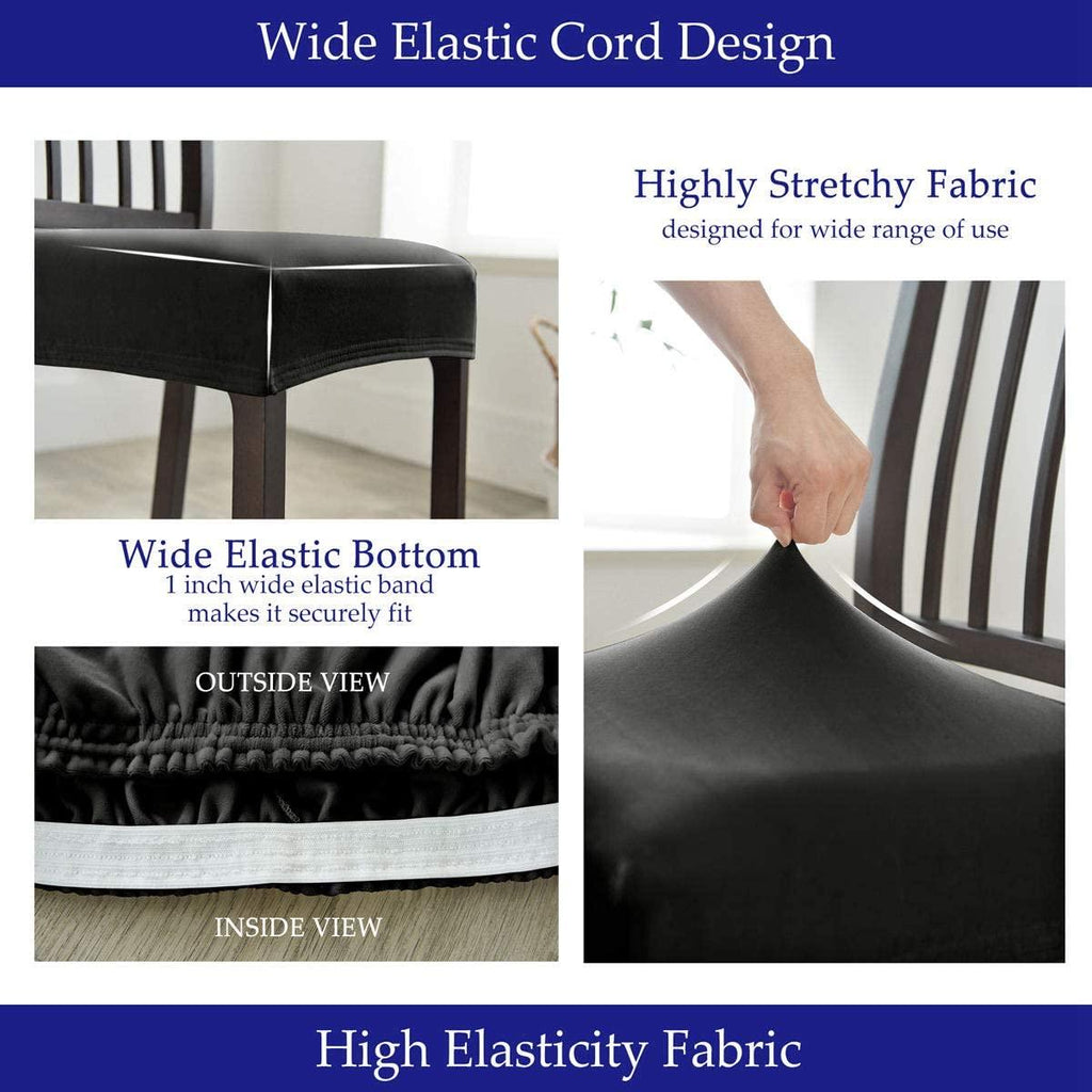Thick Velvet Seat Cover Chair Slipcovers For Dining Room Chair Protector Chair Cover Elastic Solid Stretch Chair Cover Dining Room Chair Seat Covers Stretch Chair Seat Cushion Slipcovers Furniture Protector Stevvex
