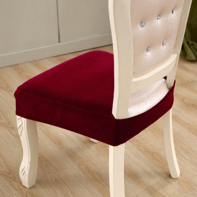 Thick Velvet Seat Cover Chair Slipcovers For Dining Room Chair Protector Chair Cover Elastic Solid Stretch Chair Cover Dining Room Chair Seat Covers Stretch Chair Seat Cushion Slipcovers Furniture Protector Stevvex