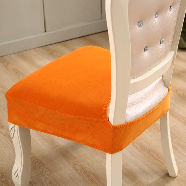 Thick Velvet Seat Cover Chair Slipcovers For Dining Room Chair Protector Chair Cover Elastic Solid Stretch Chair Cover Dining Room Chair Seat Covers Stretch Chair Seat Cushion Slipcovers Furniture Protector Stevvex