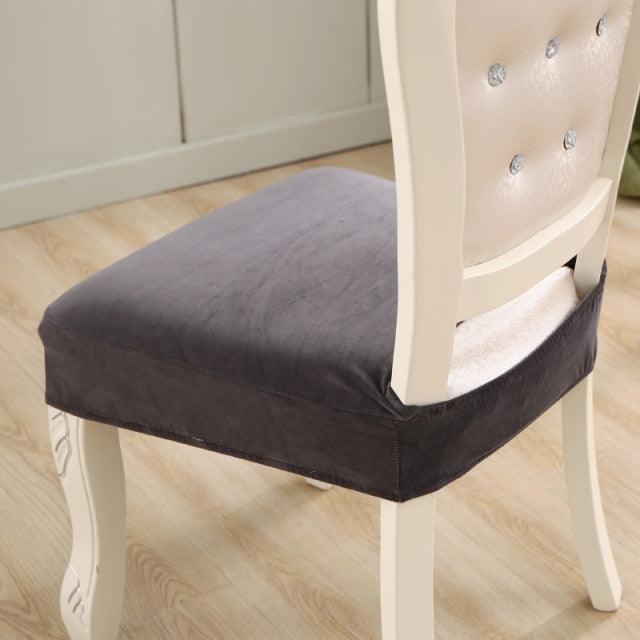 Thick Velvet Seat Cover Chair Slipcovers For Dining Room Chair Protector Chair Cover Elastic Solid Stretch Chair Cover Dining Room Chair Seat Covers Stretch Chair Seat Cushion Slipcovers Furniture Protector Stevvex