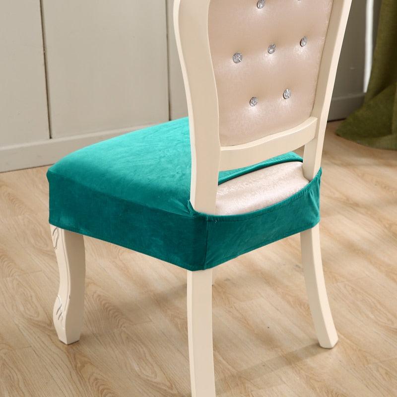 Thick Velvet Seat Cover Chair Slipcovers For Dining Room Chair Protector Chair Cover Elastic Solid Stretch Chair Cover Dining Room Chair Seat Covers Stretch Chair Seat Cushion Slipcovers Furniture Protector Stevvex