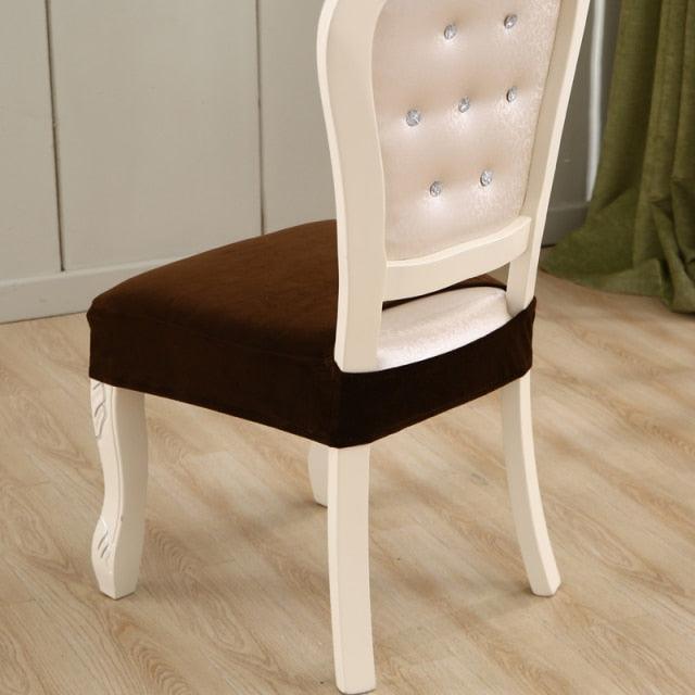 Thick Velvet Seat Cover Chair Slipcovers For Dining Room Chair Protector Chair Cover Elastic Solid Stretch Chair Cover Dining Room Chair Seat Covers Stretch Chair Seat Cushion Slipcovers Furniture Protector Stevvex