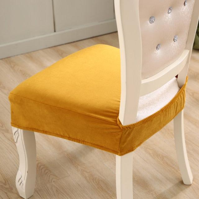Thick Velvet Seat Cover Chair Slipcovers For Dining Room Chair Protector Chair Cover Elastic Solid Stretch Chair Cover Dining Room Chair Seat Covers Stretch Chair Seat Cushion Slipcovers Furniture Protector Stevvex