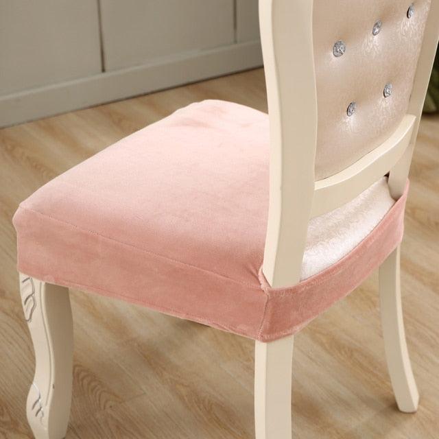 Thick Velvet Seat Cover Chair Slipcovers For Dining Room Chair Protector Chair Cover Elastic Solid Stretch Chair Cover Dining Room Chair Seat Covers Stretch Chair Seat Cushion Slipcovers Furniture Protector Stevvex
