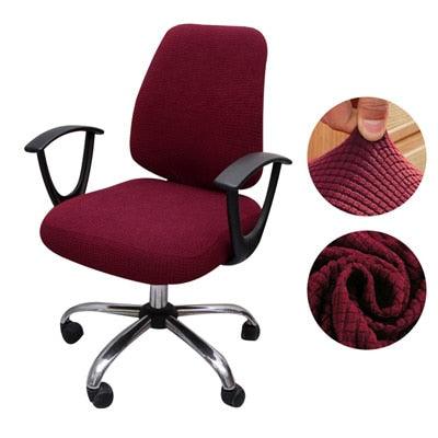 Thicken Solid Office Computer Chair Cover Spandex Split Seat Cover Universal Office Anti-dust Armchair Cover Protective & Stretchable Universal Chair Covers Stretch Rotating Chair Slipcover Stevvex
