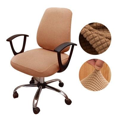 Thicken Solid Office Computer Chair Cover Spandex Split Seat Cover Universal Office Anti-dust Armchair Cover Protective & Stretchable Universal Chair Covers Stretch Rotating Chair Slipcover Stevvex
