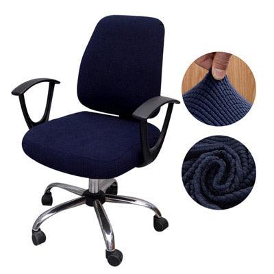 Thicken Solid Office Computer Chair Cover Spandex Split Seat Cover Universal Office Anti-dust Armchair Cover Protective & Stretchable Universal Chair Covers Stretch Rotating Chair Slipcover Stevvex