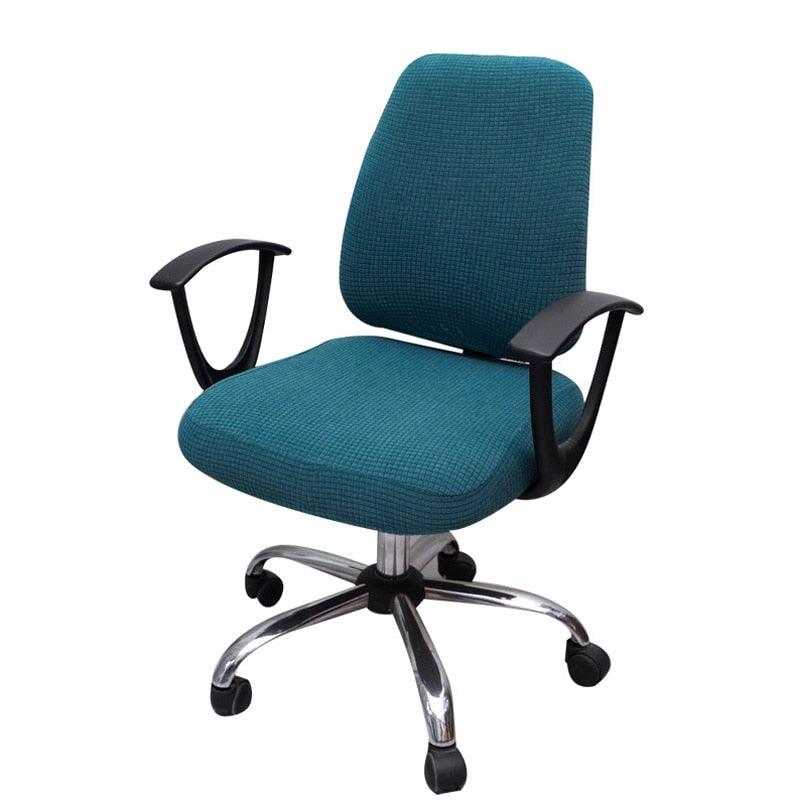 Thicken Solid Office Computer Chair Cover Spandex Split Seat Cover Universal Office Anti-dust Armchair Cover Protective & Stretchable Universal Chair Covers Stretch Rotating Chair Slipcover Stevvex