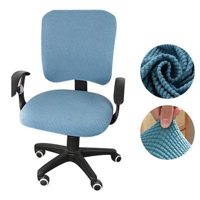 Thicken Solid Office Computer Chair Cover Spandex Split Seat Cover Universal Office Anti-dust Armchair Cover Protective & Stretchable Universal Chair Covers Stretch Rotating Chair Slipcover Stevvex