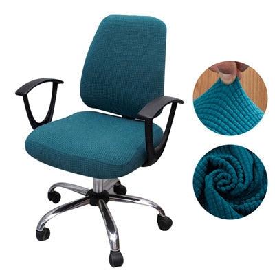 Thicken Solid Office Computer Chair Cover Spandex Split Seat Cover Universal Office Anti-dust Armchair Cover Protective & Stretchable Universal Chair Covers Stretch Rotating Chair Slipcover Stevvex