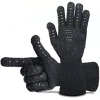 Thickened BBQ Gloves High Temperature Oven Gloves 500 800 Degrees Fire Resistant BBQ Heat Insulated Microwave Gloves Heat Insulation Gloves for BBQ Cooking Heat Resistant Grill Gloves Insulated Durable Fireproof For Cooking Grilling BBQ Stevvex