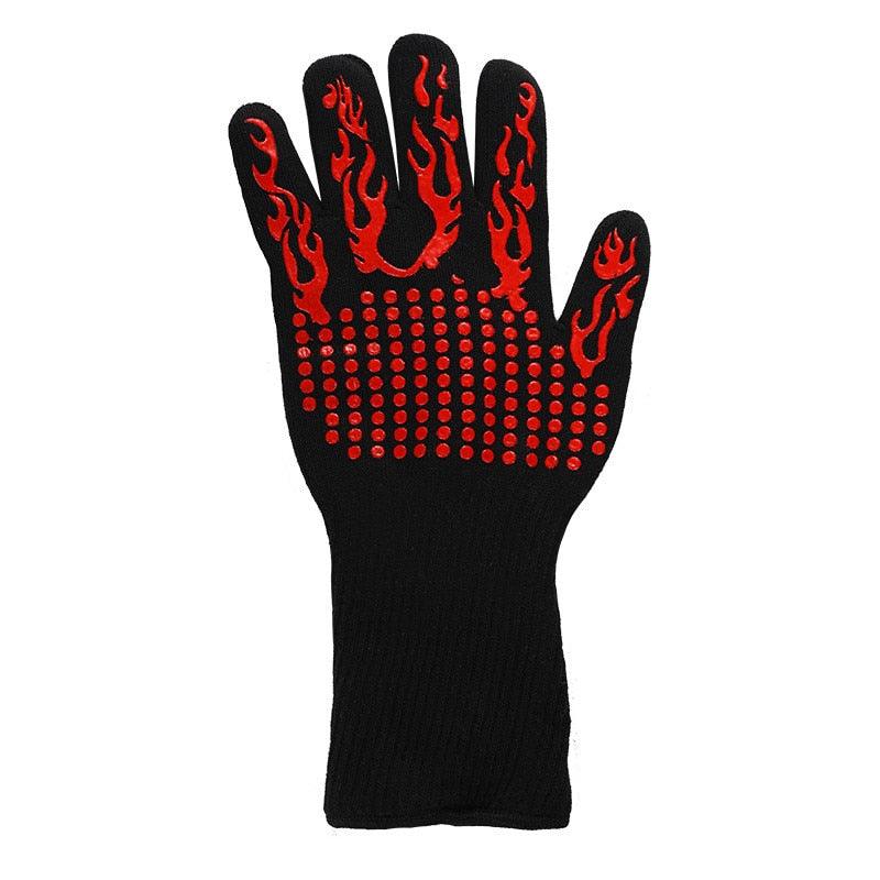 Thickened BBQ Gloves High Temperature Oven Gloves 500 800 Degrees Fire Resistant BBQ Heat Insulated Microwave Gloves Heat Insulation Gloves for BBQ Cooking Heat Resistant Grill Gloves Insulated Durable Fireproof For Cooking Grilling BBQ Stevvex