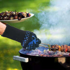 Thickened BBQ Gloves High Temperature Oven Gloves 500 800 Degrees Fire Resistant BBQ Heat Insulated Microwave Gloves Heat Insulation Gloves for BBQ Cooking Heat Resistant Grill Gloves Insulated Durable Fireproof For Cooking Grilling BBQ Stevvex