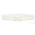 Thin Elastic Stretch Women Buckle Skinny Fashion Belts Metal Leaf Buckle Design Belts For Ladies Stevvex