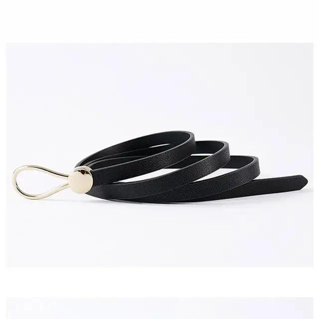 Thin Golden Buckle PU Leather Strap Belts For Women Casual Dress Luxurious Ladies Waist Belt Stevvex