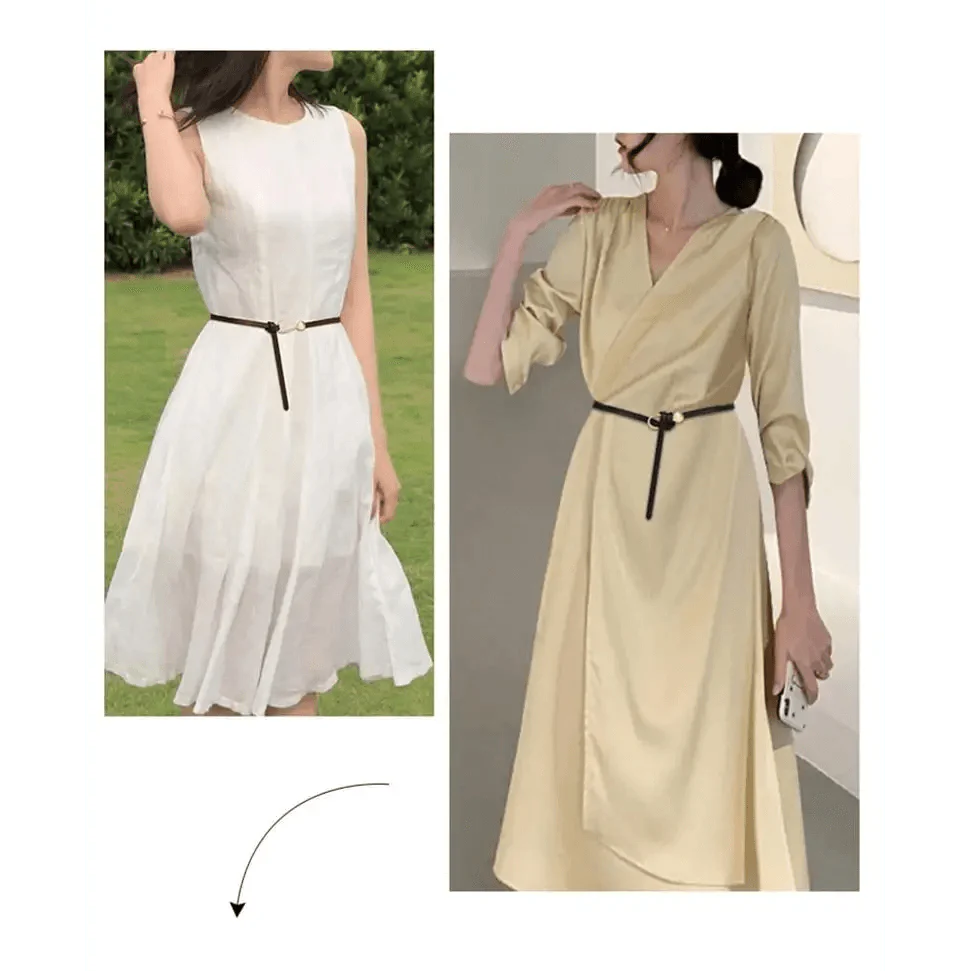 Thin Golden Buckle PU Leather Strap Belts For Women Casual Dress Luxurious Ladies Waist Belt Stevvex