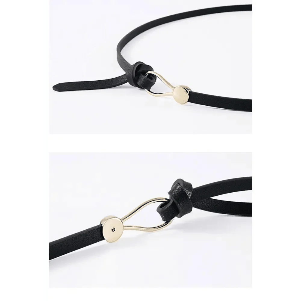 Thin Golden Buckle PU Leather Strap Belts For Women Casual Dress Luxurious Ladies Waist Belt Stevvex
