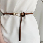 Thin Golden Buckle PU Leather Strap Belts For Women Casual Dress Luxurious Ladies Waist Belt Stevvex