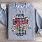 This Girl Loves Jesus & Christmas Sweatshirt Peachy Sunday