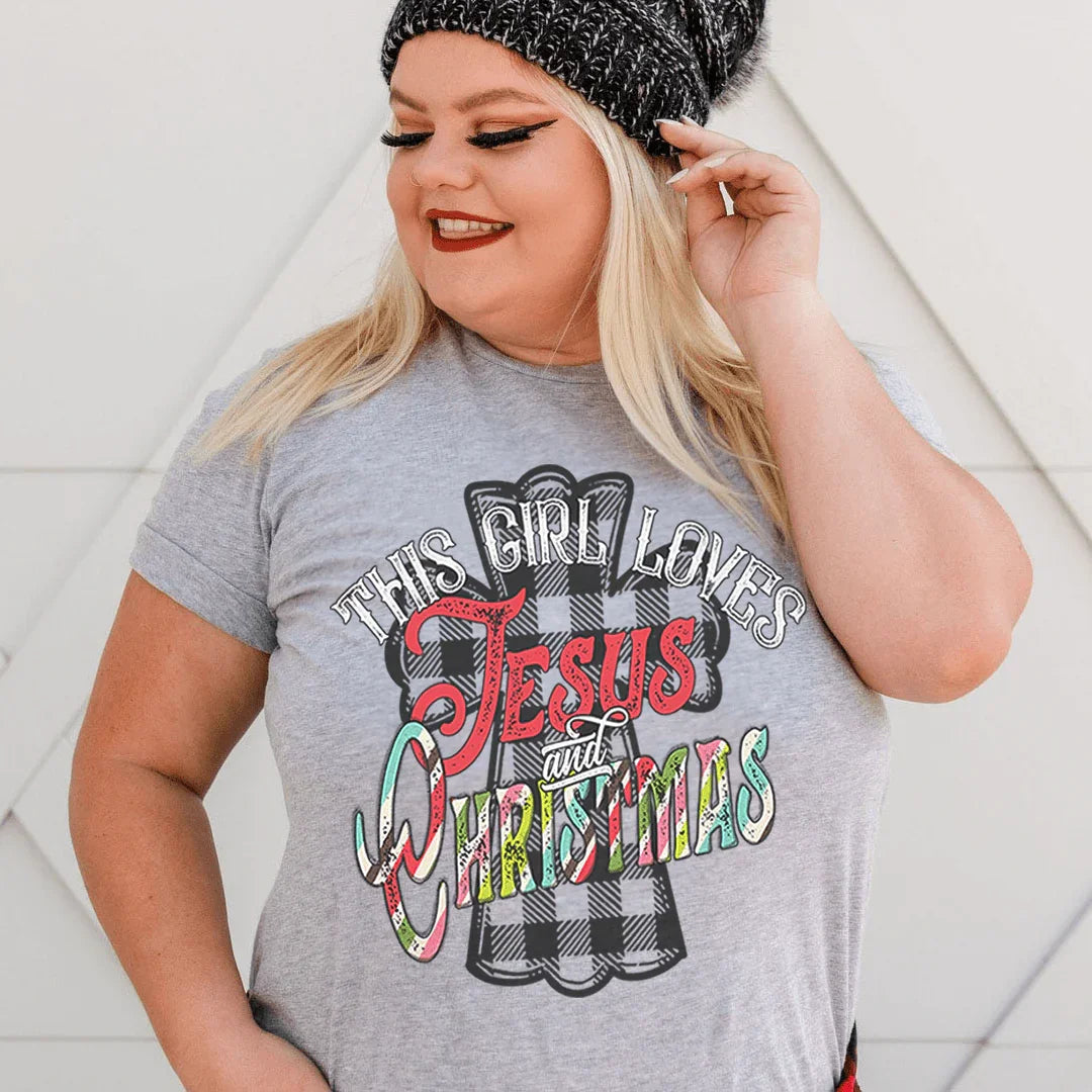 This Girl Loves Jesus & Christmas Tee Peachy Sunday